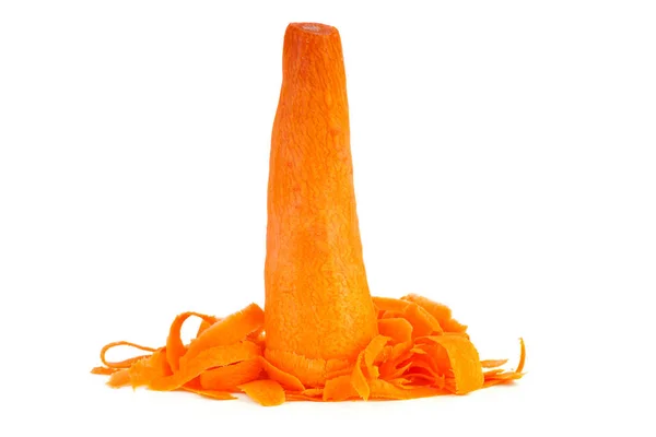 Peeled Carrot Isolated White Background — Stock Photo, Image