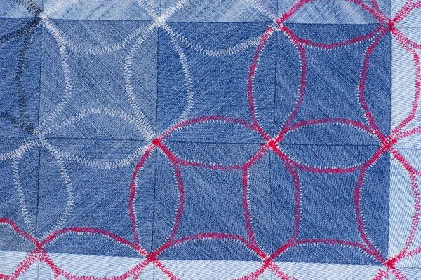 Крупный План Домашнего Лоскутного Одеяла — стоковое фото