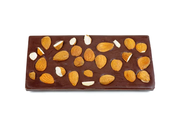 Domácí Tmavá Čokoláda Ořechy Izolované Bílém Pozadí — Stock fotografie