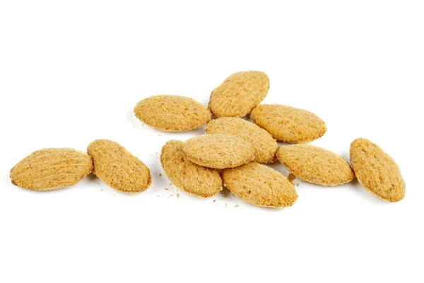 Hemgjorda Små Runda Cookies Isolerade Vit Bakgrund — Stockfoto