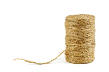 Jute thread isolated on white background
