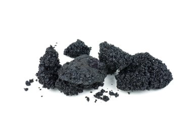 Asphalt pieces isolated on white background