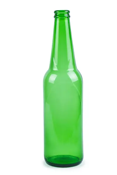 Empty Green Beer Bottle Isolated White Background — Stock Photo, Image