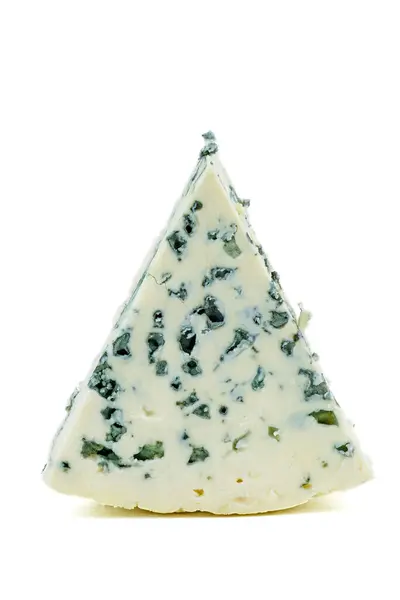 Piece Blue Cheese Isolated White Background — Stock Photo, Image