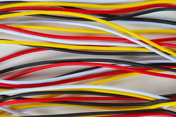 Färgglada Elektriska Kablar Teknik Bakgrund Stockbild