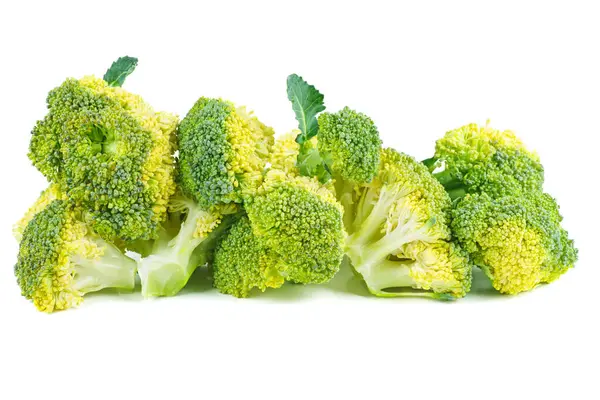 Brokolice Kousky Zelí Izolované Bílém Pozadí Royalty Free Stock Obrázky
