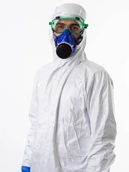Orvos Visel Védő Biológiai Ruha Maszk Miatt Coronavirus 2019 Ncov — Stock Fotó