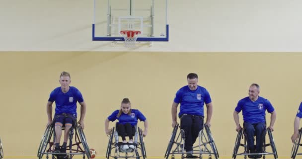 Diverso Ritratto Gruppo Della Squadra Basket Allenamento Video Rallentatore Persone — Video Stock