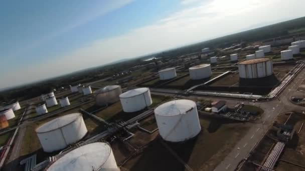 Vista Aérea Arriba Hacia Abajo Sobre Refinería Petróleo Fábrica Química — Vídeo de stock
