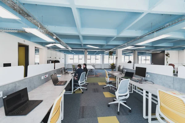 Foto Eines Modernen Büros Dem Programmierung Digitales Marketing Und Webdesign — Stockfoto