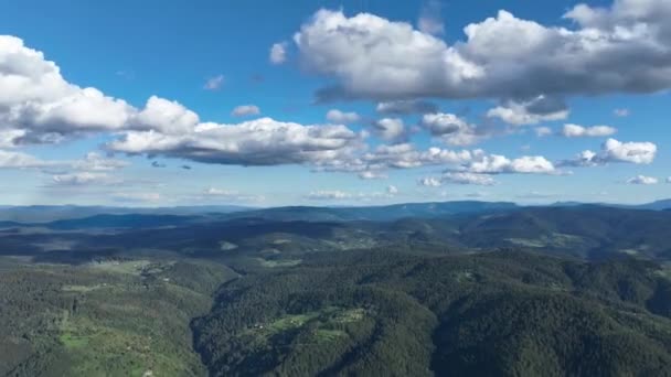 Panorama Der Schönen Landschaft Von Rumänien Sonniger Nachmittag Wunderschöne Frühlingslandschaft — Stockvideo