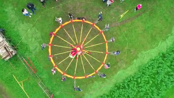Carnaval Merry Vue Aérienne Dessus Drone Suivi Rotation Tirer Images — Video