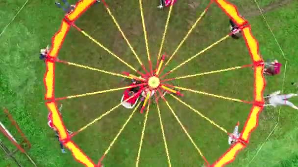 Karnaval Merry Pandangan Atas Udara Drone Pelacakan Rotasi Menembak Rekaman — Stok Video