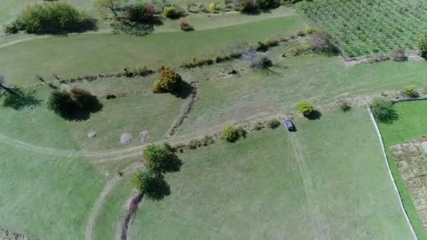 Aerial Drone Kilátás Atv Quads Egy Földút Erdőkben Road Csapat — Stock videók