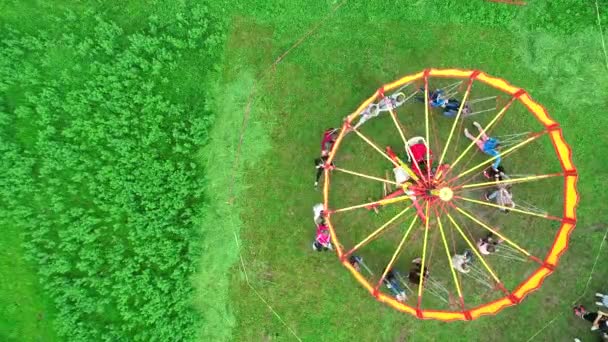 Carnival Merry Aerial Top View Drone Tracking Rotation Shoot High — Stock Video