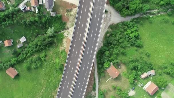 Veduta Aerea Drone Sulla Strada Del Ponte Autostradale Costruzione Costruzione — Video Stock