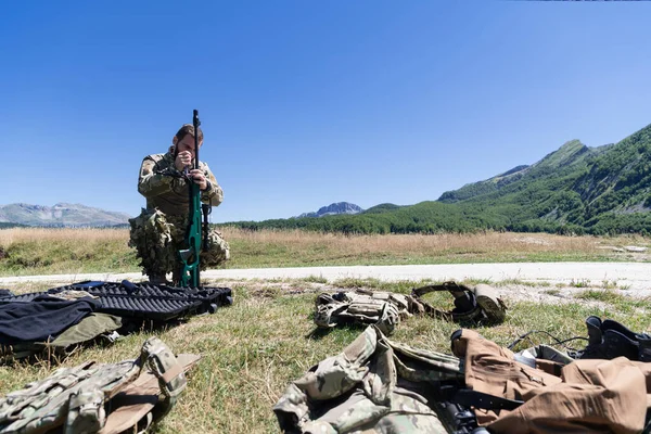 Special Operations Soldaten Team Bereiden Tactisch Communicatie Materiaal Voor Actie — Stockfoto