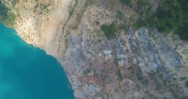 cinematic drone aerial shot of an abstract nature water lake and natural texture. Hi quality 4K footage. 