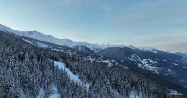 Alps Cold Mountain Snow Tourism Sport Eco Travel Mountains Landscape Drone Aerial Flight Over French Alps Mountain Range Early Morning Inspiring Nature 4k hyper lapse. Hi quality 4K footage. 