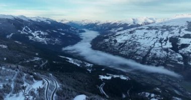Alps Cold Mountain Snow Tourism Sport Eco Travel Mountains Landscape Drone Aerial Flight Over French Alps Mountain Range Early Morning Inspiring Nature 4k hyper lapse. Hi quality 4K footage. 