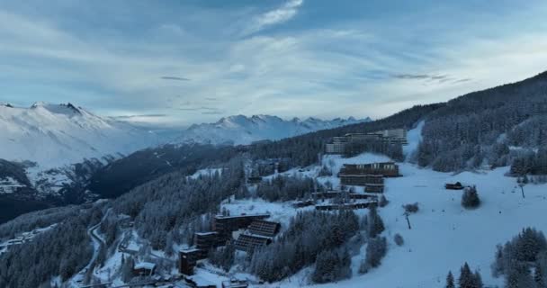 Alps Cold Mountain Snow Tourism Sport Eco Travel Mountains Landscape — Video Stock