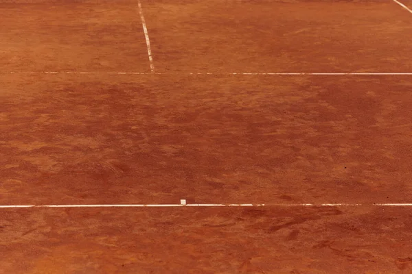 Una Foto Ravvicinata Del Campo Tennis Con Linee Segnate Foto — Foto Stock