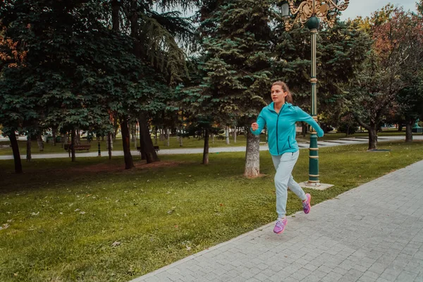 Women Sports Clothes Running Modern Urban Environment Concept Sporty Healthy — Foto de Stock