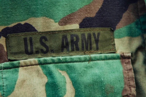 Voják Detailní Staré Vojenské Nás Armádní Uniforma — Stock fotografie