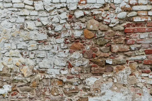 Mur Briques Pierre Vieilli Altéré Montrant Des Signes Pourriture Histoire — Photo