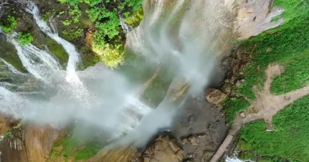 Cachoeira Bonita Floresta Verde Vista Superior Uma Das Jóias Escondidas — Vídeo de Stock