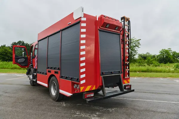 Questa Accattivante Scena Camion Dei Pompieri All Avanguardia Dotato Avanzate — Foto Stock