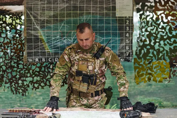 Esteemed Leader Elite Military Unit Strategic Brilliance Unfolds Meticulously Devises — Stock Photo, Image