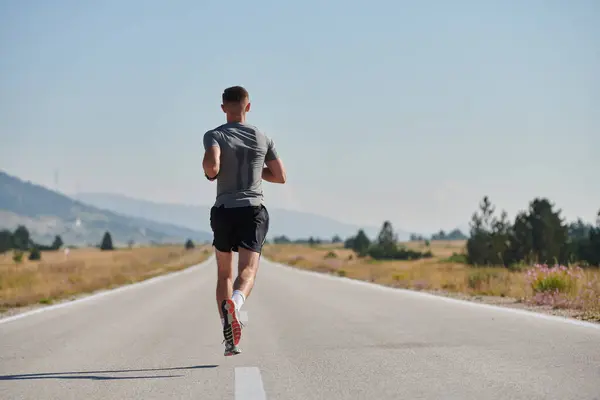 Highly Motivated Marathon Runner Displays Unwavering Determination Trains Relentlessly His — Stock Photo, Image