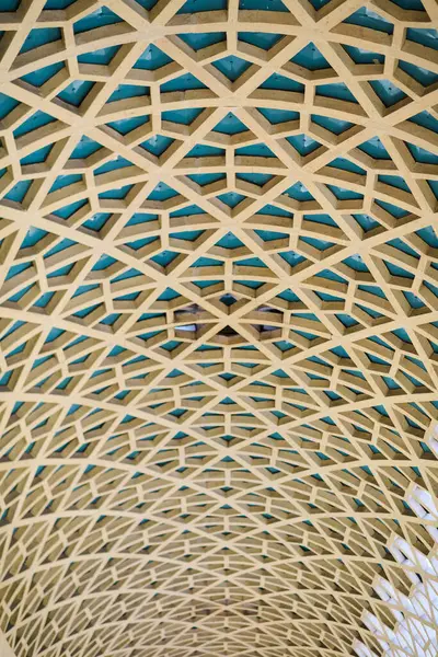 Architectural Detail Texture Background Oriental Hexagonal Grid Pattern — Stock Photo, Image