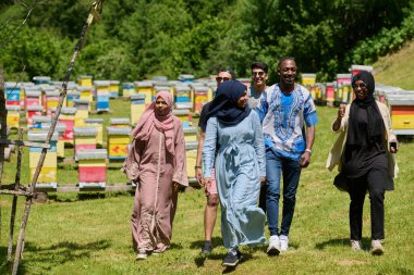 Çeşitli genç arkadaşlar ve girişimciler kırsal kesimin doğal ortamında küçük bal üretim şirketlerini araştırıyorlar.