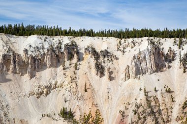 Yellowstone Ulusal Parkı 'ndaki Şelale ve Kanyon, Wyoming, ABD