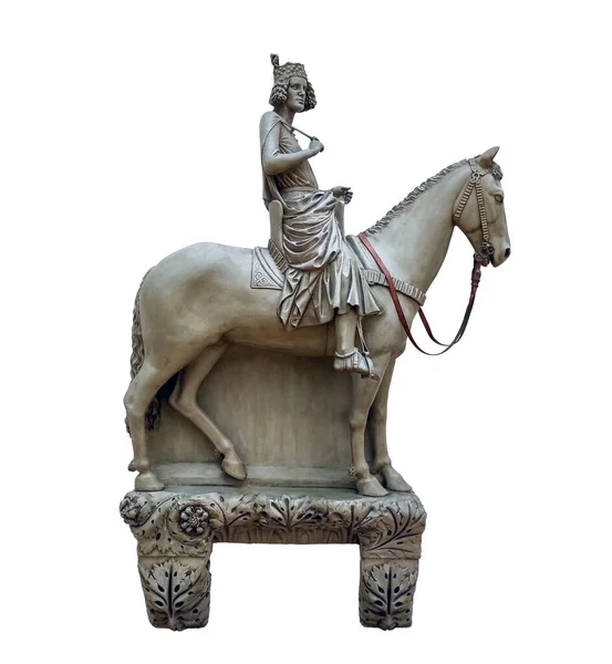 Estatua San Esteban Estuco Aislado Sobre Fondo Blanco —  Fotos de Stock