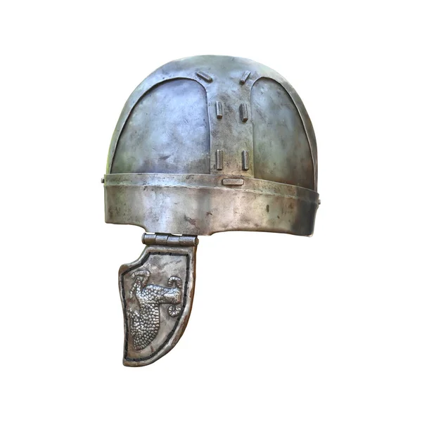 Medieval Metal Celtic Helmet Isolated White Background — Stock Photo, Image