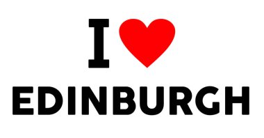 Edinburgh şehrini seviyorum. Birleşik Krallık sembolü.