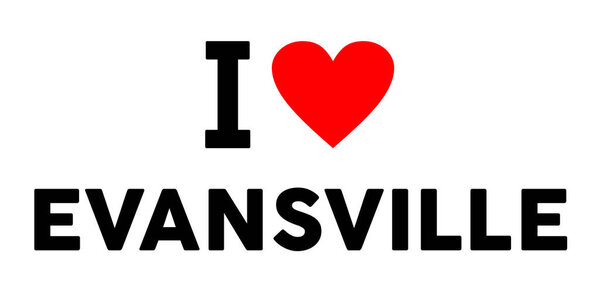 Я люблю город Эвансвилл Соединенные Штаты Иллюстрация символа