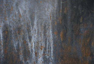 Arkaplan ve doku kavramı. Instagram tarzı filtreli gri paslı grunge metal dokusu. Eski efekt.