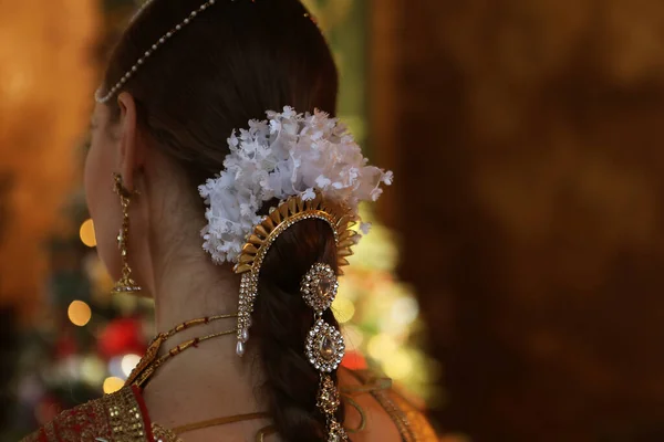 Indiase Bruiloft Kapsels Indiase Bruids Kapsels Close — Stockfoto