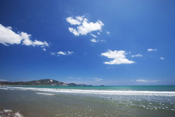 Beach Zakynthos Island Sunny Spring Seascape Ionian Sea Greece Europe — Stock Photo, Image