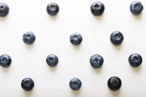 Pattern Fresh Blueberries White Background Food Concept — Stock Photo, Image
