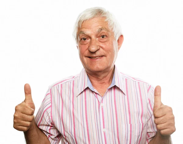 Emotion Lifestyle Old People Concept Portrait Energetic Positive Old Man — Stock Photo, Image