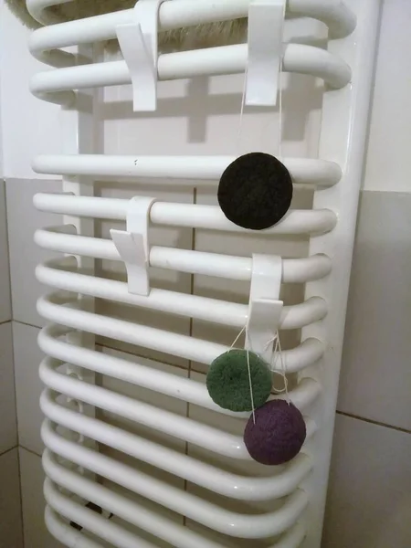 Вешалка Радиаторе Ванной Комнате — стоковое фото
