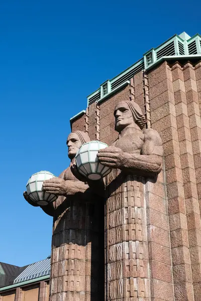 stock image Statues on the Helsinki railway station