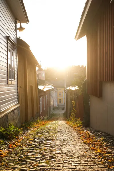 Porvoo Finlandiya 'da küçük bir sokak.
