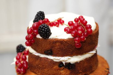 Frenk üzümü ve böğürtlenli kek