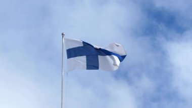Rüzgarda Finlandiya bayrağı 